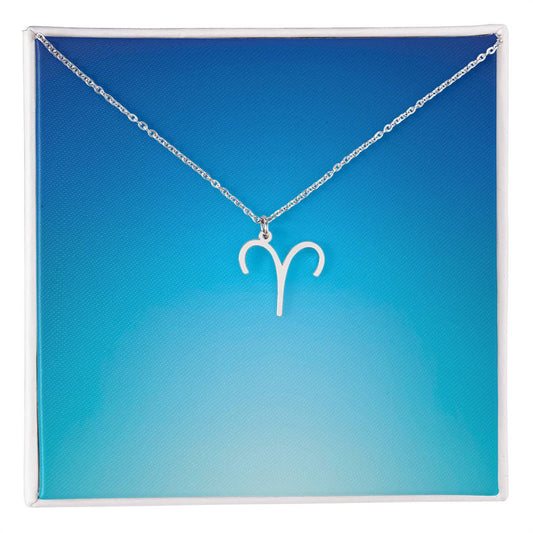 Aries necklace | Zodiac symbol necklace - No Words on Message Card (ZN-ARIES-NoWrds-S2403) - You Make It Special