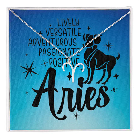 Aries necklace | Zodiac symbol necklace (ZN-ARIES-S2403) - You Make It Special