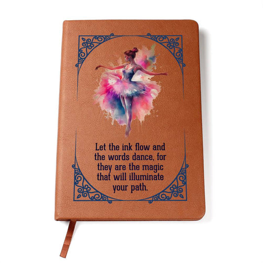 Ballerina leather journal | Let the ink flow (LJ-BAL-LET-S2309) - You Make It Special