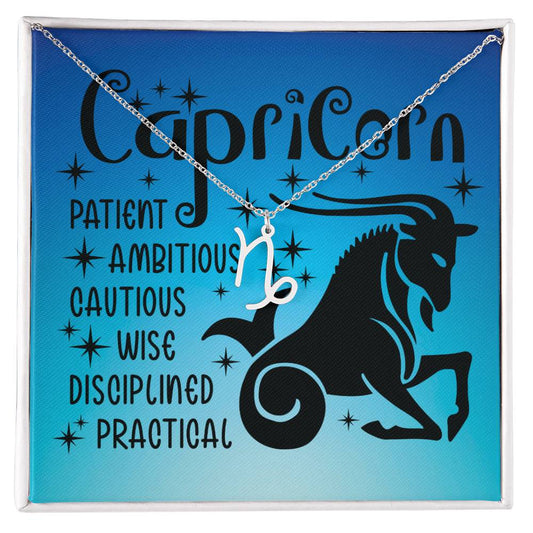 Capricorn necklace | Zodiac symbol necklace (ZN-CPRCRN-S2403) - You Make It Special