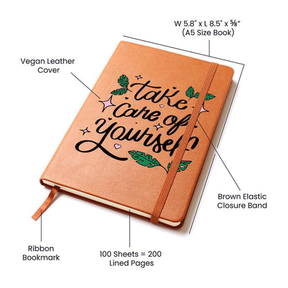 Care leather journal | Take care of yourself (LJ-CAR-TAK-S2309) - You Make It Special