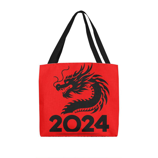 Happy Chinese New Year 2024 with Dragon Tote Bag Grocery Shopping Reusable Bag Tote (TB-HCNY-S2401) - You Make It Special