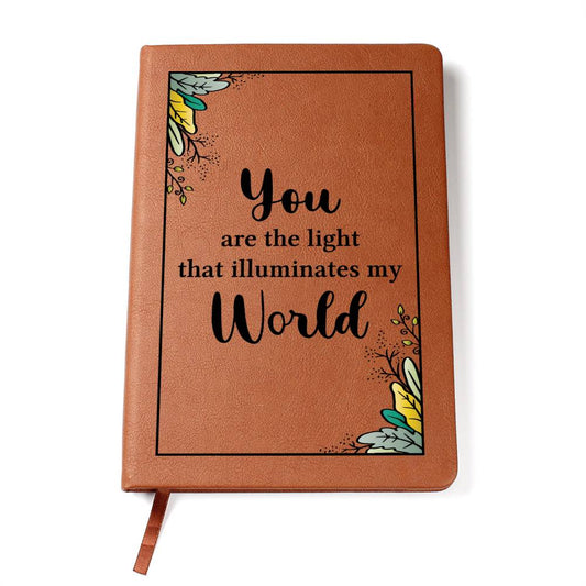 Light leather journal | You are the light - You Make It Special