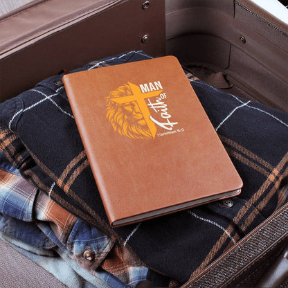 Man of God Leather Journal Notebook Diary - Gold Lion Cross (LJ-ManOfGod-Gld-S2401) - You Make It Special