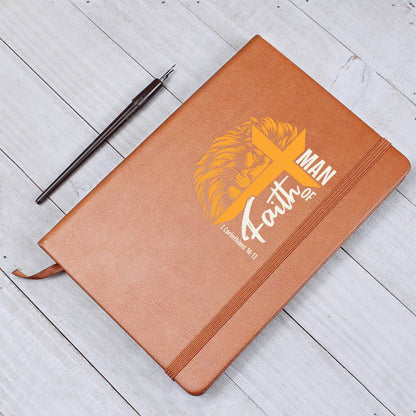 Man of God Leather Journal Notebook Diary - Gold Lion Cross (LJ-ManOfGod-Gld-S2401) - You Make It Special