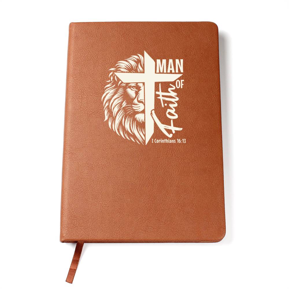 Man of God Leather Journal Notebook Diary - Lion Cross (LJ-ManOfGod-Cr-S2401) - You Make It Special