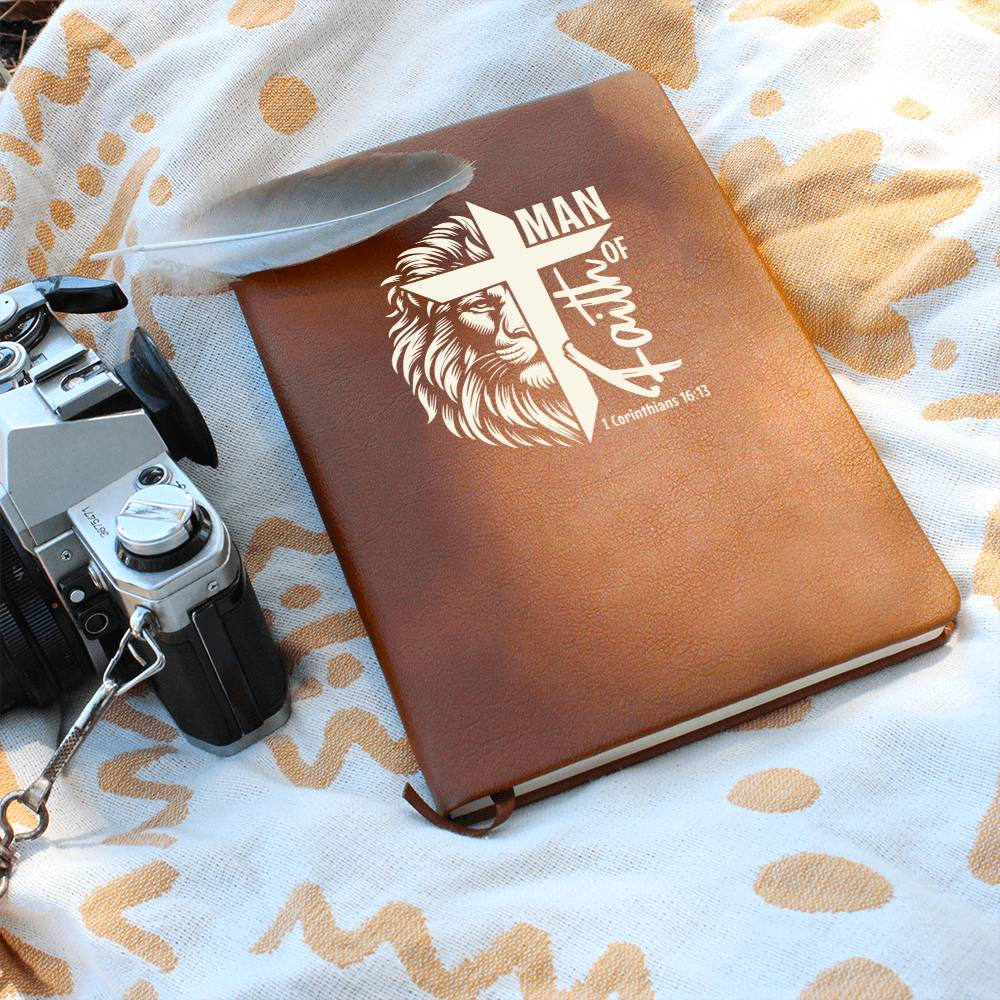 Man of God Leather Journal Notebook Diary - Lion Cross (LJ-ManOfGod-Cr-S2401) - You Make It Special