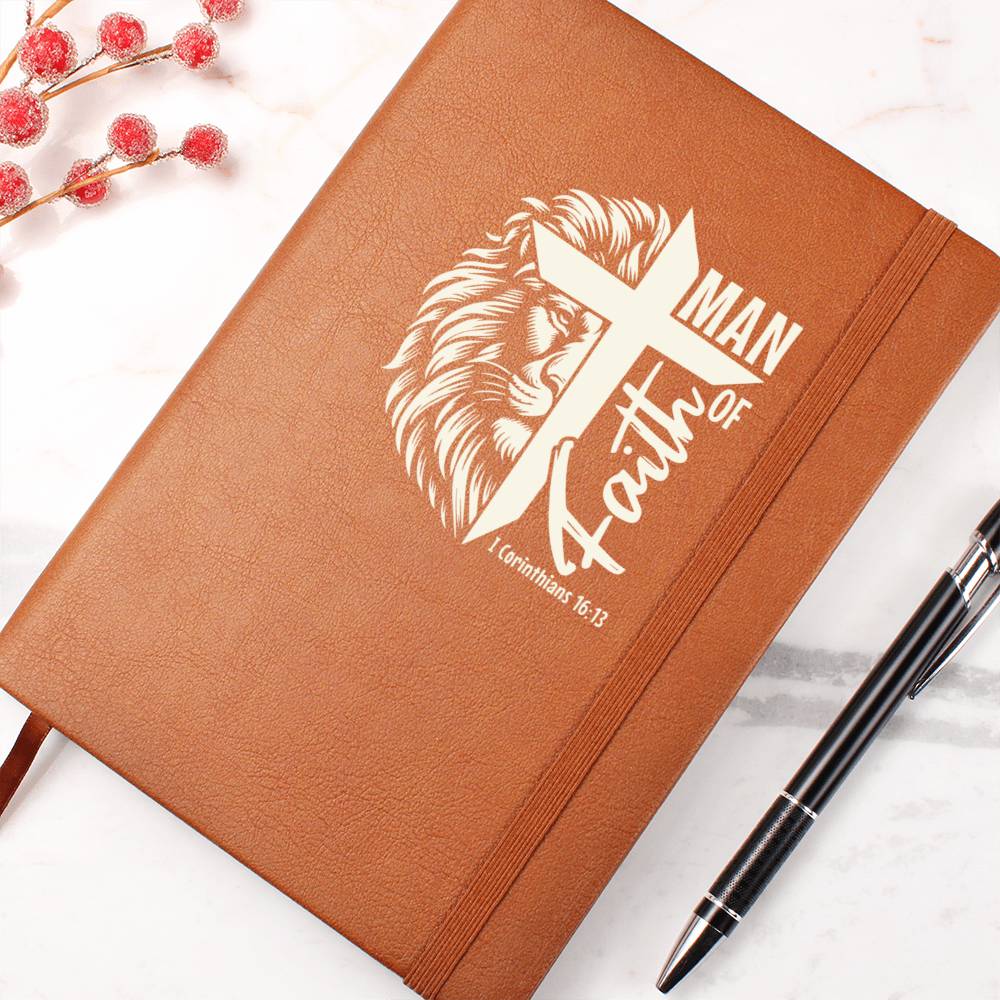 Man of God Leather Journal Notebook Diary - Lion Cross (LJ-ManOfGod-Cr-S2401) - You Make It Special