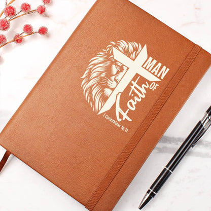 Man of God Leather Journal Notebook Diary - Lion Cross (LJ-ManOfGod-Cr-S2401) - You Make It Special