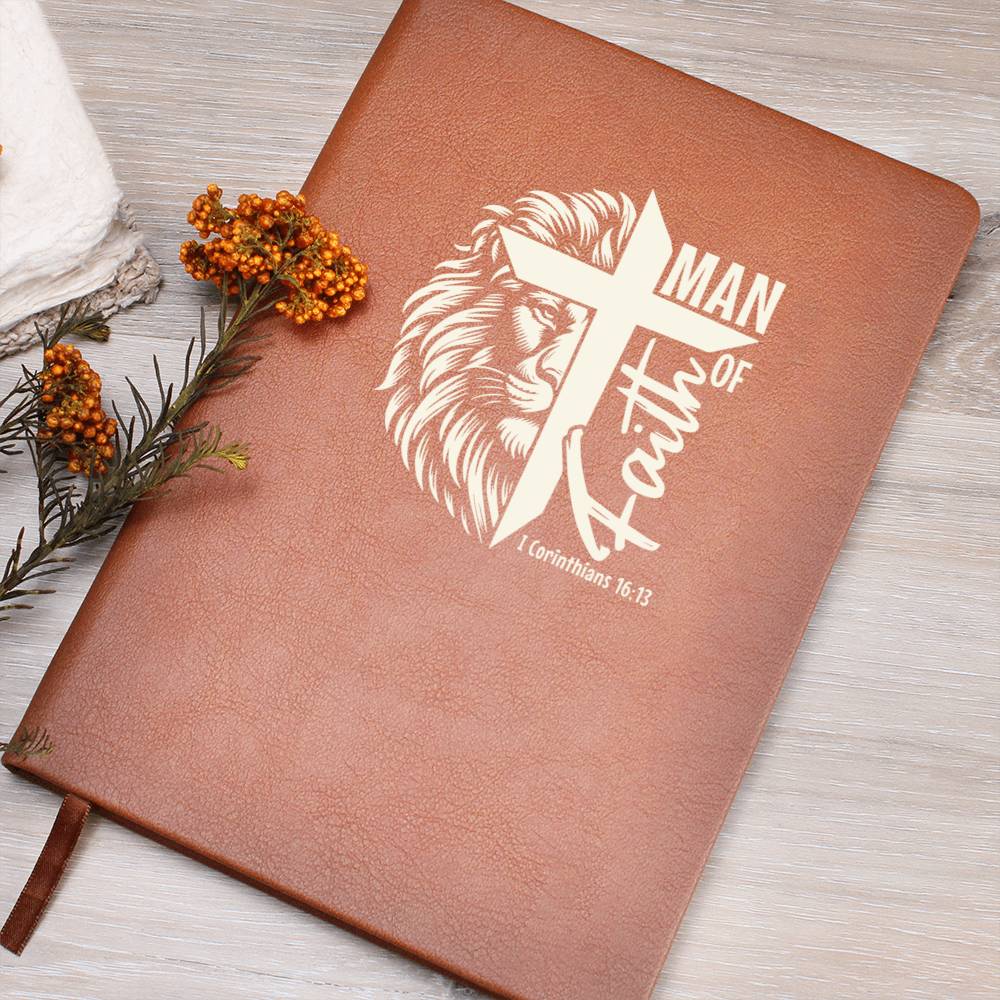 Man of God Leather Journal Notebook Diary - Lion Cross (LJ-ManOfGod-Cr-S2401) - You Make It Special