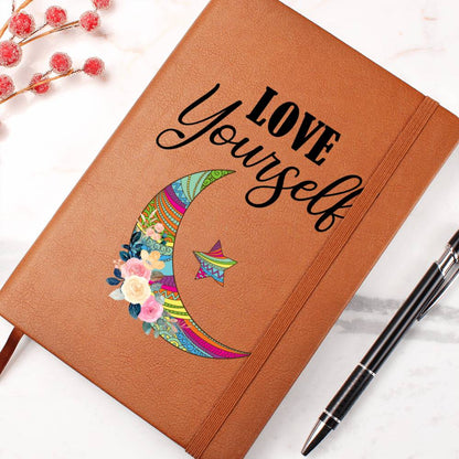Moon leather journal | Love Yourself - You Make It Special