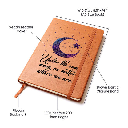 Moon-Star leather journal | Under the same moon - You Make It Special