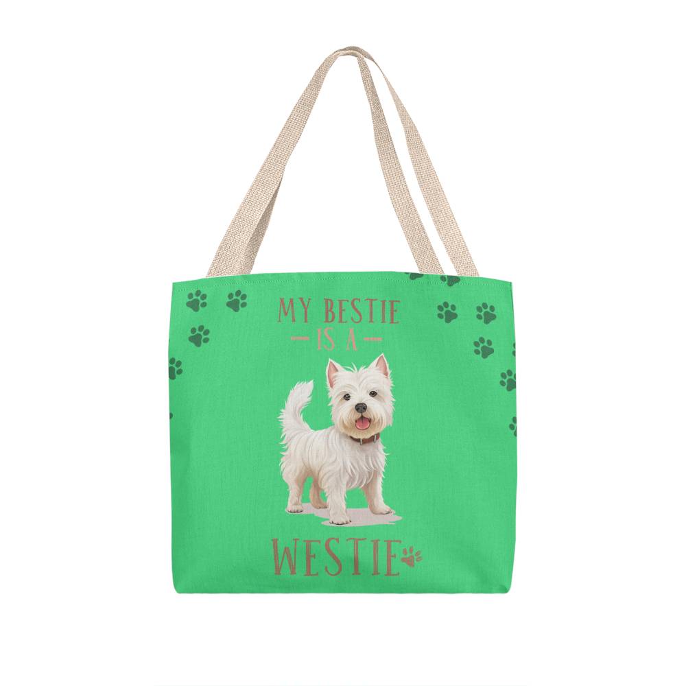 My Bestie Is A Westie Tote Bag Grocery Shopping Reusable Bag Tote (TB-BstIsWstie-S2402) - You Make It Special