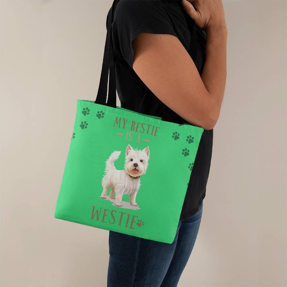 My Bestie Is A Westie Tote Bag Grocery Shopping Reusable Bag Tote (TB-BstIsWstie-S2402) - You Make It Special