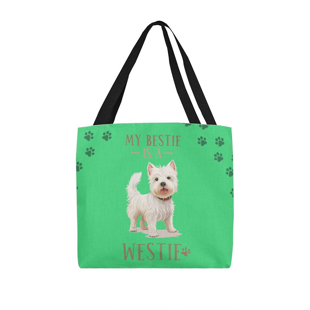 My Bestie Is A Westie Tote Bag Grocery Shopping Reusable Bag Tote (TB-BstIsWstie-S2402) - You Make It Special