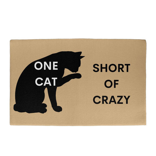 One Cat Short of Crazy Doormat (DM-OneCatShort-LtBrn-S2402) - You Make It Special