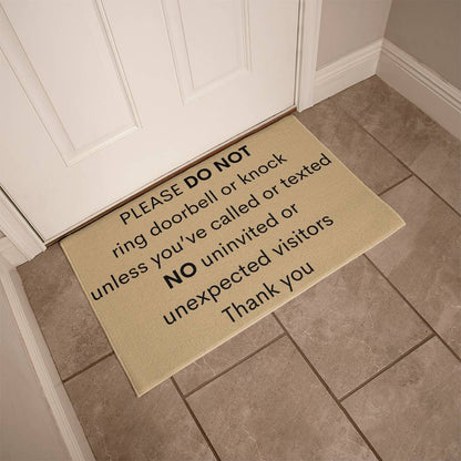 PLEASE DO NOT ring Doormat (DM-PlsDoNotRing-LtBrn-S2402) - You Make It Special