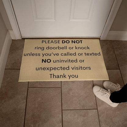PLEASE DO NOT ring Doormat (DM-PlsDoNotRing-LtBrn-S2402) - You Make It Special