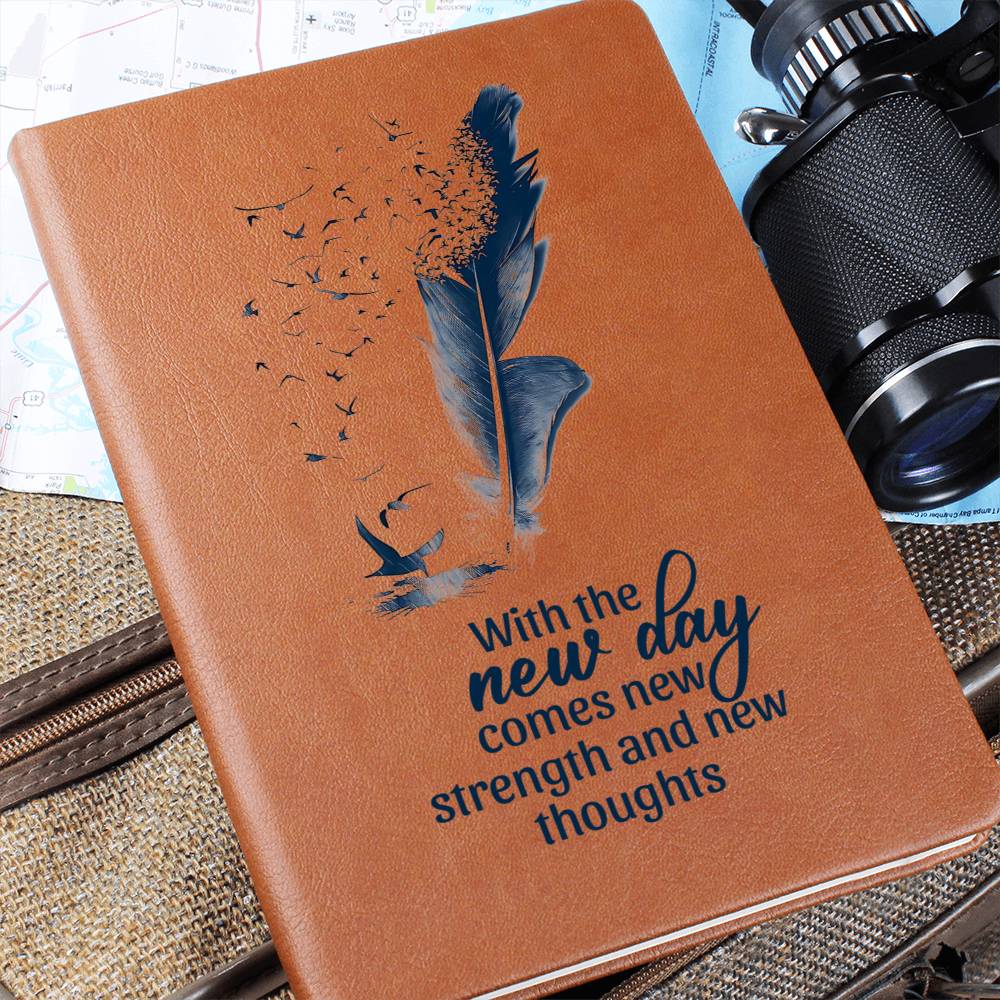 Separating Feather leather journal | With the new day - You Make It Special