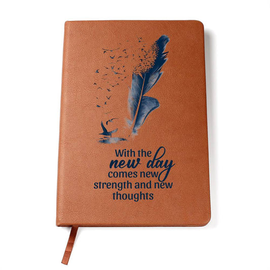 Separating Feather leather journal | With the new day - You Make It Special