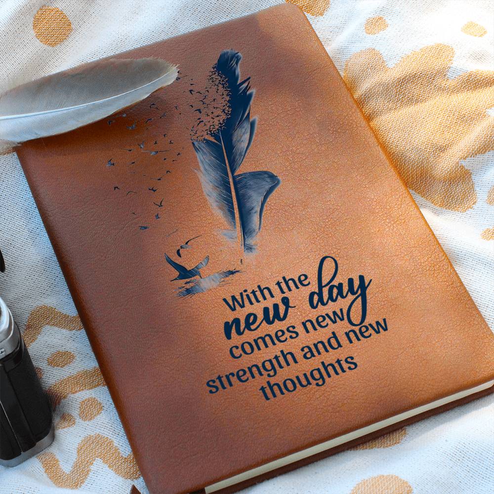 Separating Feather leather journal | With the new day - You Make It Special