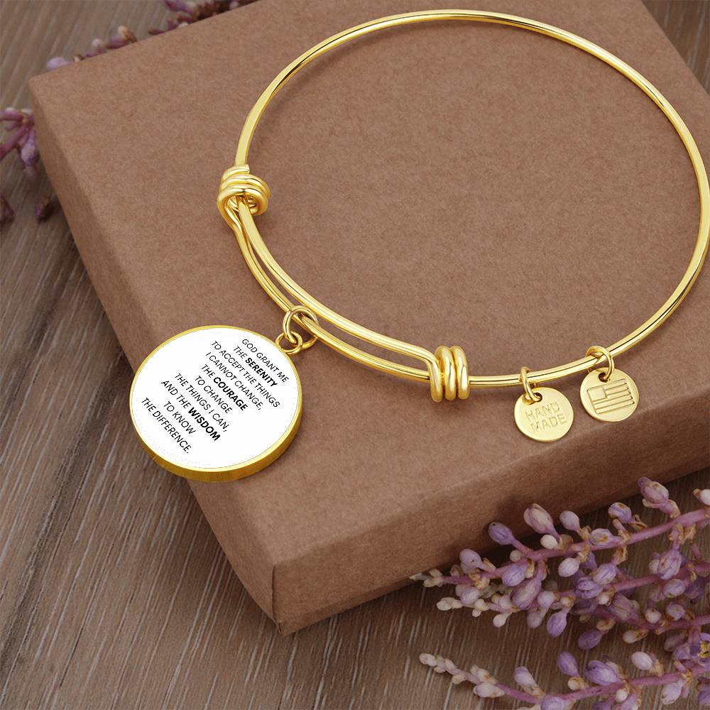 Serenity Prayer Circle Bangle Bracelet (CBB-SRNTYPRYR-S2312) - You Make It Special