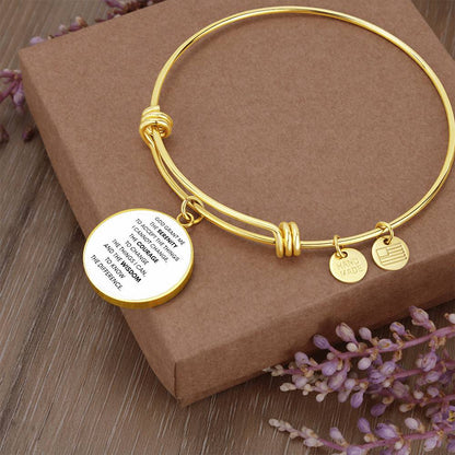 Serenity Prayer Circle Bangle Bracelet (CBB-SRNTYPRYR-S2312) - You Make It Special