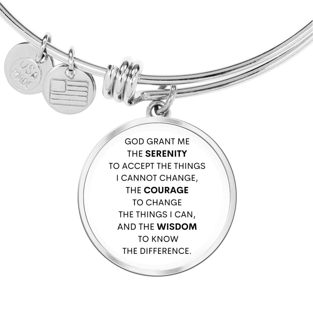 Serenity Prayer Circle Bangle Bracelet (CBB-SRNTYPRYR-S2312) - You Make It Special