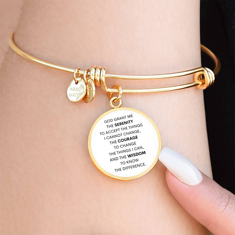 Serenity Prayer Circle Bangle Bracelet (CBB-SRNTYPRYR-S2312) - You Make It Special