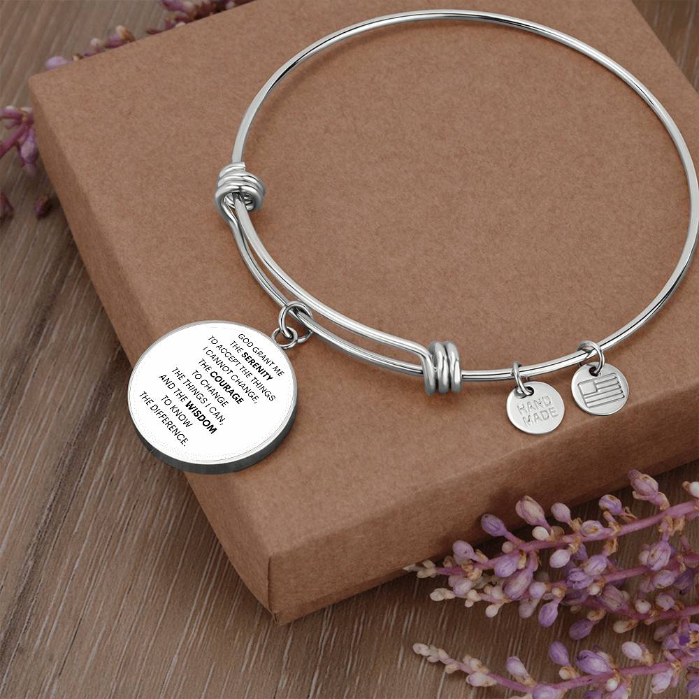 Serenity Prayer Circle Bangle Bracelet (CBB-SRNTYPRYR-S2312) - You Make It Special