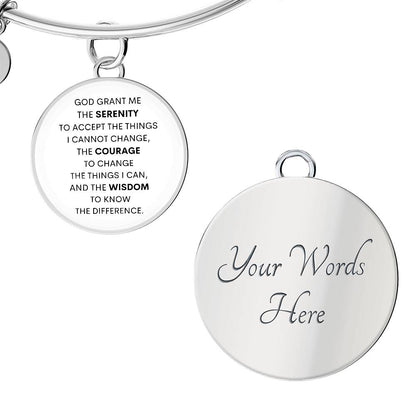 Serenity Prayer Circle Bangle Bracelet (CBB-SRNTYPRYR-S2312) - You Make It Special