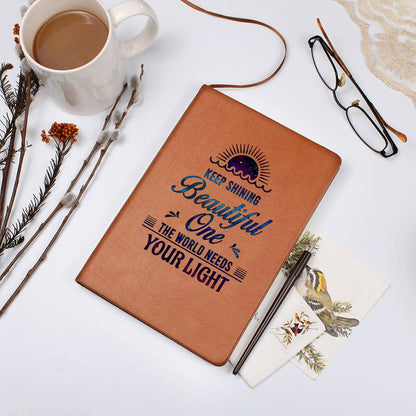 Shining leather journal | Keep Shining Beautiful - You Make It Special