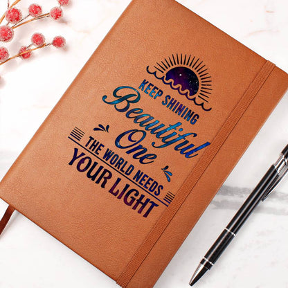 Shining leather journal | Keep Shining Beautiful - You Make It Special