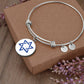 Star of David-Blue Circle Bangle Bracelet (CBB-STRDVDBLU-S2312) - You Make It Special