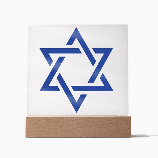 Star Of David Square Acrylic Plaque (AS-StrOfDvd-Blue-S2312) - You Make It Special