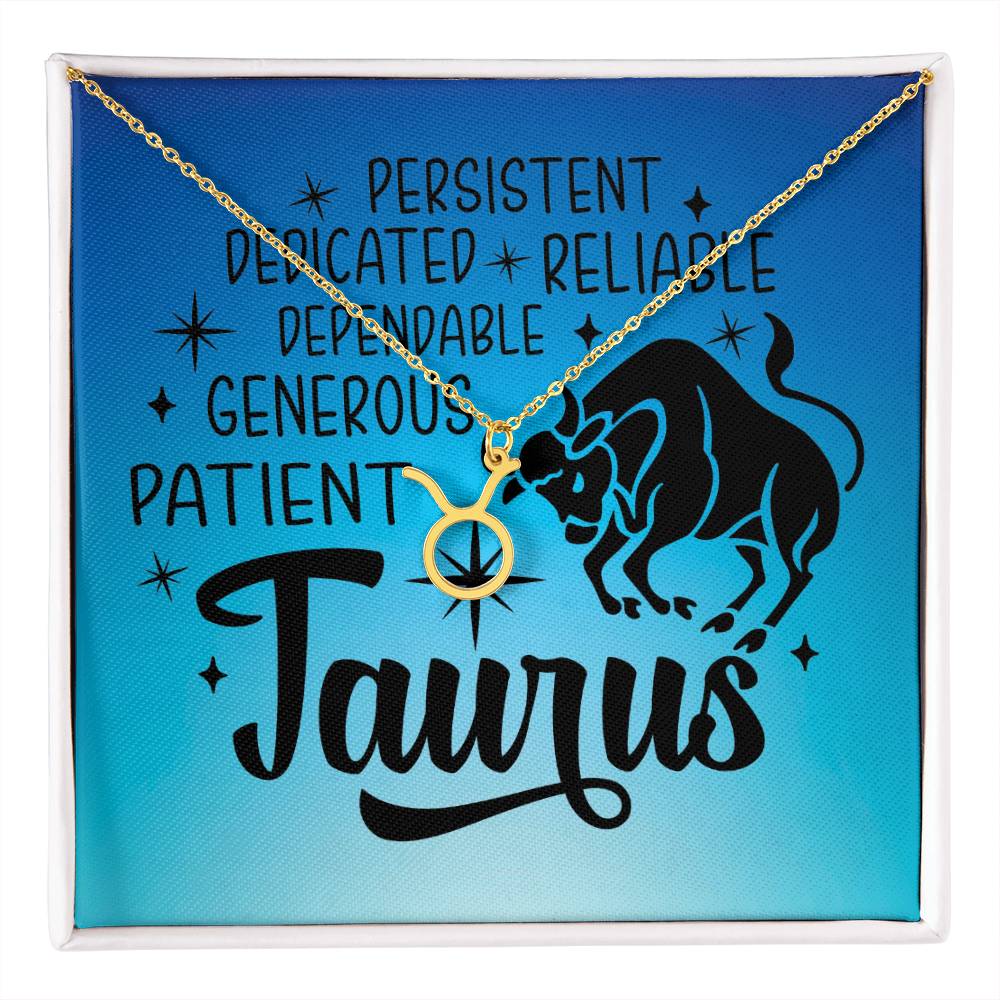 Taurus necklace | Zodiac symbol necklace (ZN-TAURUS-S2403) - You Make It Special