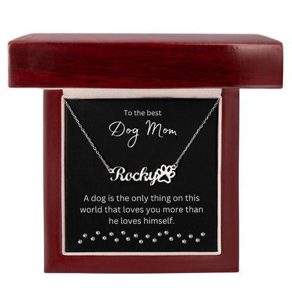 To Best Dog Mom - Personalize Name Necklace | A dog (PPNN-M-ME-BestDogMom-BK-S2309) - You Make It Special