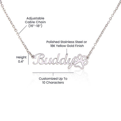To Best Dog Mom - Personalize Name Necklace | A dog (PPNN-M-ME-BestDogMom-BK-S2309) - You Make It Special