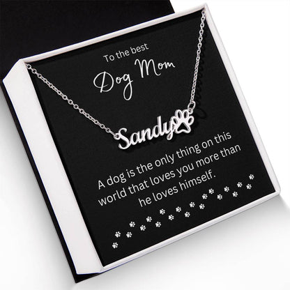 To Best Dog Mom - Personalize Name Necklace | A dog (PPNN-M-ME-BestDogMom-BK-S2309) - You Make It Special