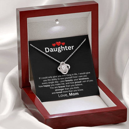 To Daughter Love Mom | 3 red hearts (LKN-D-M-IfICould-Bk-S2309) - You Make It Special