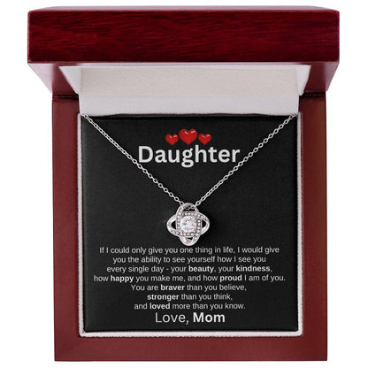 To Daughter Love Mom | 3 red hearts (LKN-D-M-IfICould-Bk-S2309) - You Make It Special