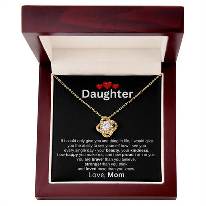 To Daughter Love Mom | 3 red hearts (LKN-D-M-IfICould-Bk-S2309) - You Make It Special