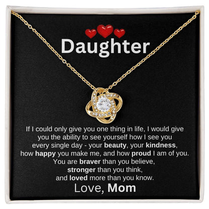 To Daughter Love Mom | 3 red hearts (LKN-D-M-IfICould-Bk-S2309) - You Make It Special