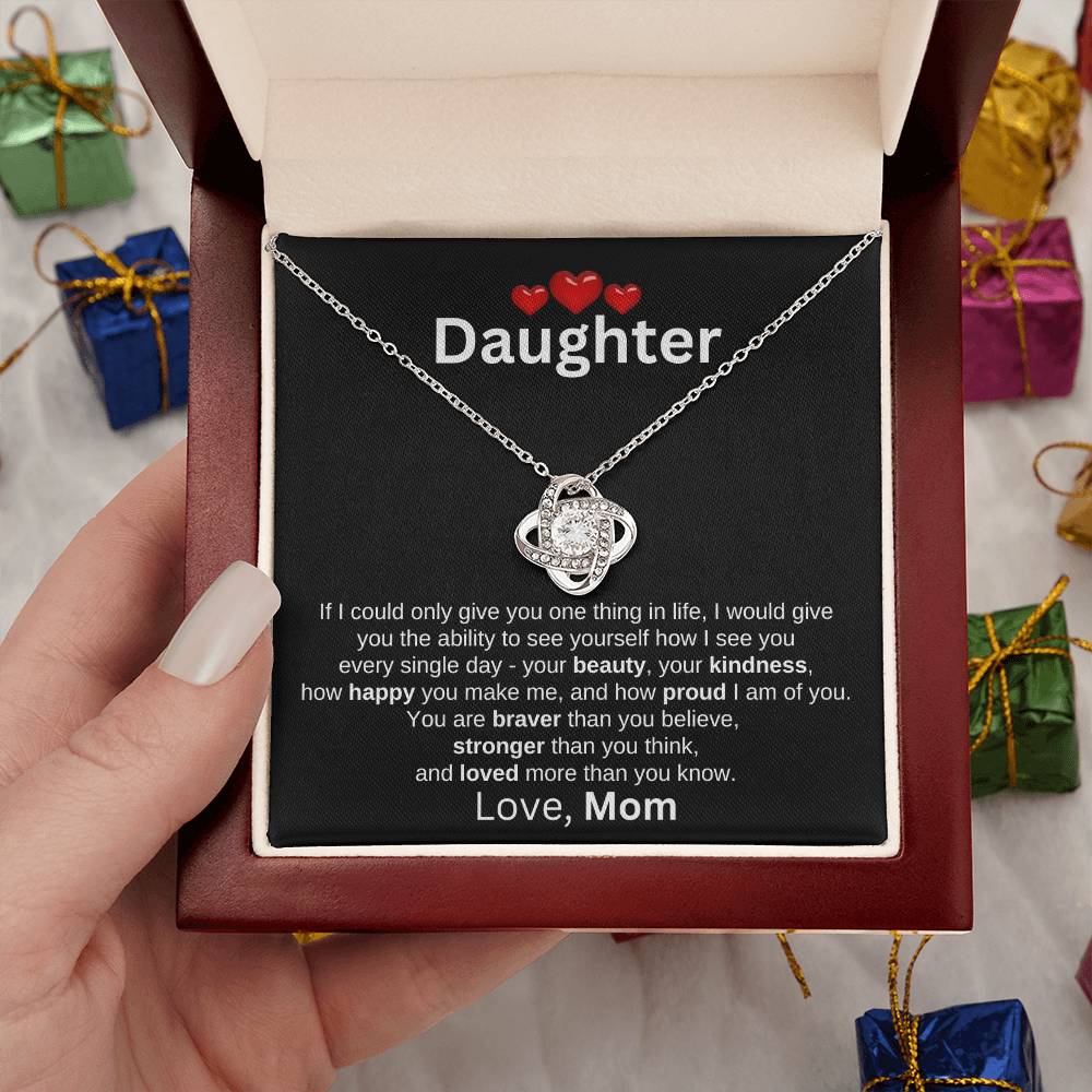 To Daughter Love Mom | 3 red hearts (LKN-D-M-IfICould-Bk-S2309) - You Make It Special