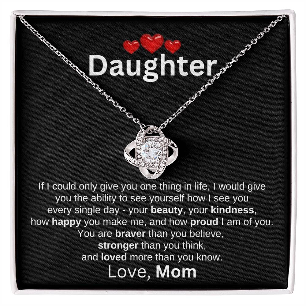 To Daughter Love Mom | 3 red hearts (LKN-D-M-IfICould-Bk-S2309) - You Make It Special