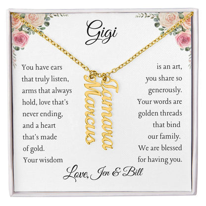 To Gigi, 2 - 4 grandchildren, Personalize Giver Name | You have ears (MVN24N-G-Per-YHEARS-W-S2309) - You Make It Special