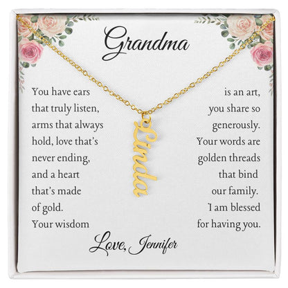 To Grandma, 1 grandchild, Personalize Giver Name | You have ears (VE1N-GM-Per-YHEARS-W-S2309) - You Make It Special