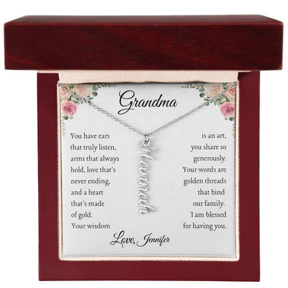 To Grandma, 1 grandchild, Personalize Giver Name | You have ears (VE1N-GM-Per-YHEARS-W-S2309) - You Make It Special