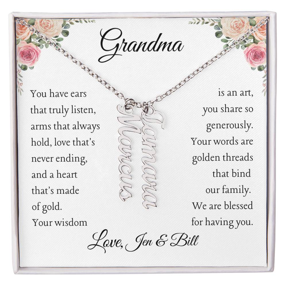 To Grandma, 2 - 4 grandchildren, Personalize Giver Name | You have ears (VE24N-GM-Per-YHEARS-W-S2309) - You Make It Special