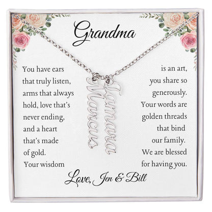 To Grandma, 2 - 4 grandchildren, Personalize Giver Name | You have ears (VE24N-GM-Per-YHEARS-W-S2309) - You Make It Special